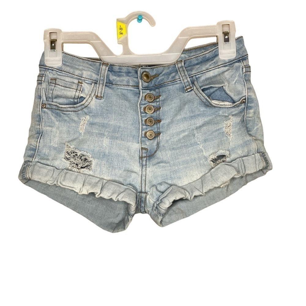 Thread Market Distressed Cutoff Womens Denim Blue Jean Shorts Size XS